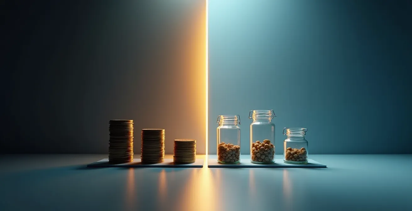 Confronto visivo tra costi nascosti bancari e trasparenza della consulenza fee-only su portafoglio di 100.000 euro