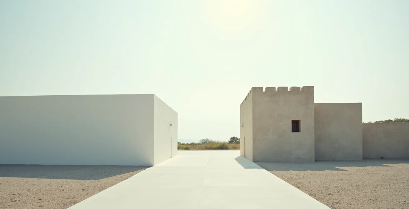 Due scudi protettivi diversi che proteggono una casa, uno più trasparente e uno più solido