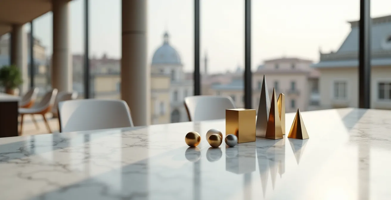 Composizione visiva di diversi asset finanziari rappresentati da elementi geometrici colorati