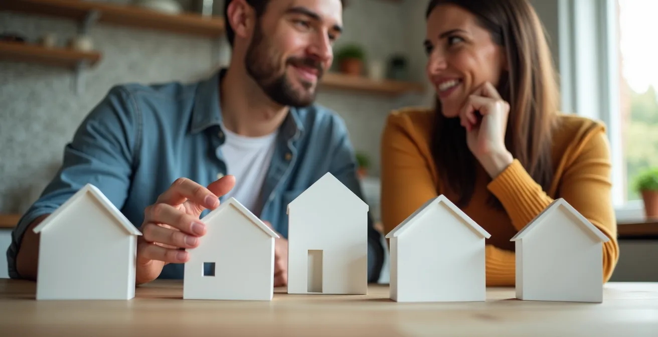 Rappresentazione simbolica della decisione sul momento giusto per acquistare casa