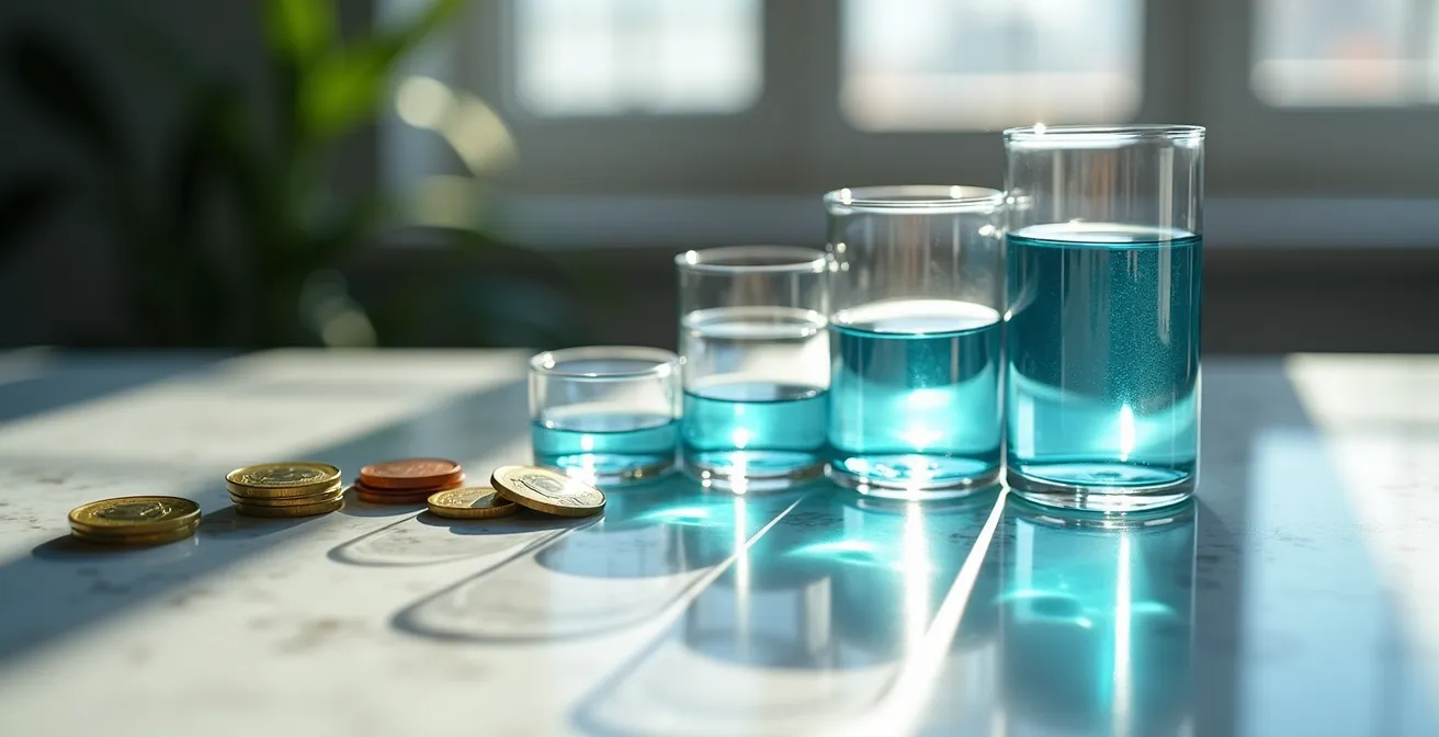 Grafico concettuale di investimenti graduali con monete euro disposte in crescita progressiva